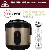 Mayer Rice Cooker with Stainless Steel Pot MMRCS18