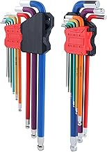 Lichamp 18-Piece Long Allen Wrenches Sets, Metric and Standard Allen Key Set Hex Key with Ball End, 