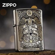 【官方正品】天使圣騎士Zippo打火機原裝正品雙面深雕天使圣騎士 男士送禮收藏