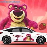 REDFACEVINTAGE Strawberry Bear Car Sticker, Strawberry Bear Car Gadget Accessories Lotso Automobile 