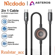 MCDODO CA-2580 2in1 Type C Fast Charging Cable 60w Wireless Charger For Apple Watch Original