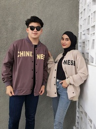 (isi 2 pcs) Jaket couple pasangan terbaru 2024 | Sweater Pria Wanita Chinesel Varsity Baseball