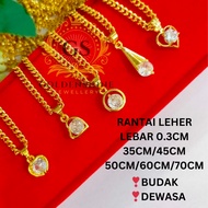 Lv GOLD KOREA HIGH QUALITY SADUR 24K 916 NECKLACE/ELEPHANT LIPAN NECK CHAIN+LONG PENDANT 35/45/50/60