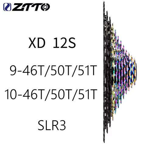 ZTTO Rainbow SLR3 12-Speed MTB Cassette Super Light Weight CNC Spokets K7 Universal Bike Gear System