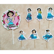 1 set of topper, cupcake decoration, cup cake, rice cone, birthday, happy birthday, encanto characte