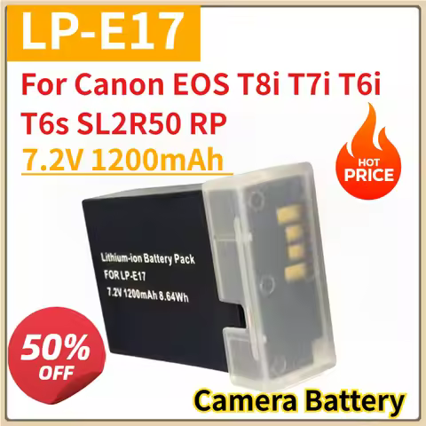 New Camera Battery LP-E17 7.2V 1200mAh+LCD Charger for Canon EOS T8i T7i T6i T6s SL2R50 RP R10 R8 Re