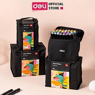 Bút Màu Marker Chuyên Nghiệp Cao Cấp Kèm Túi Vải Khay Đựng Deli - Họa Cụ Tô Màu Dạ Vẽ Tranh Manga An