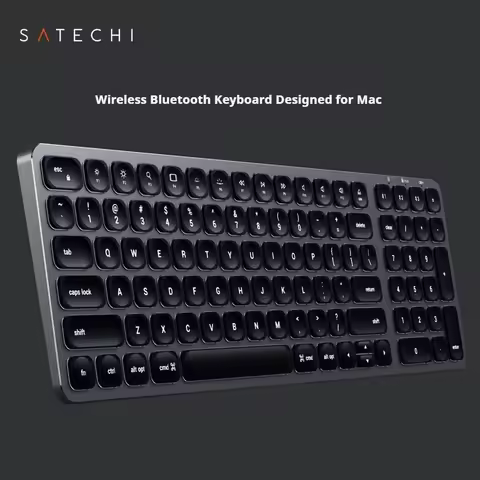 Satechi Universal Wireless Bluetooth Keyboard Rechargeable Metal Frame Slim Full Size Numeric Keys O