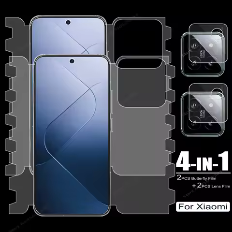 4 IN 1 Butterfly Hydrogel Film For Xiaomi 14 Pro 13 12 11 Lite 5G Ne 10 12S Ultra Mi 12X Screen Lens