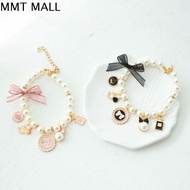 MMT แฟชั่นสำหรับผู้หญิง ปลอกคอมุก น่ารักน่ารักๆ หวานหวานแหววว ปลอกคอพลอยเทียมสำหรับลูกสุนัข เครื่องป