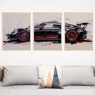 Set of 3  911 GT3 RS Car Poster Print Canvas painting Wall Art decor Picture For Living Room Home De