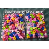 AB03 ALPHABET BEADS/ BEADS 3D LETTER BEAD (450gr)