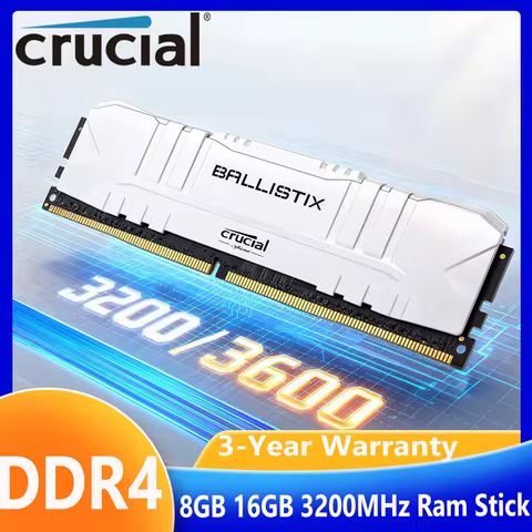 Crucial 8GB 16GB 3200MHz Ram Stick DDR4 Desktop Ballistix Platinum Game XMP 2.0 Support DDR4 RAM Sti