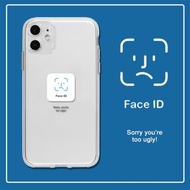 惡搞face id簡約搞笑原創安卓透明拼貼創意網紅全包軟殼保護套手機殼適用蘋果14iPhone13promaxr12xs78plus