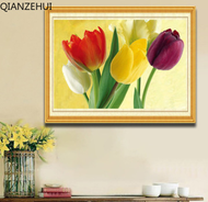 DIY  Diamond Embroidery, Round Full Diamond beads  Tulip flower rhinestone Diamond painting diamond painting cross stitch,beads painting