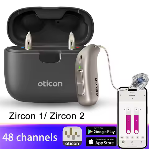 Oticon Zircon 2 miniRITE Rechargable bluetooth Hearing Aid 48 channels Programmable digital Hearing 