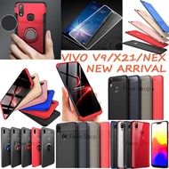 Vivo V9 Y95 X21 X21 UD Vivo nex tempered glass screen protector flip cover case leather casing