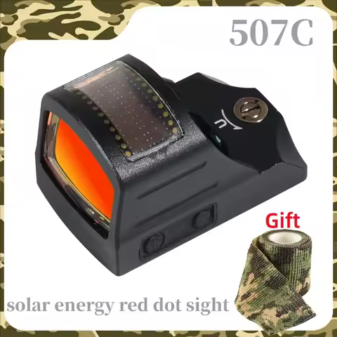 507C Solar Power Holographic Collimator Mini Red Dot Sight Tactical Pistol Airsoft Rifle Hunting Pre