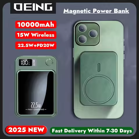 Magnetic Power Bank For Apple External Auxiliary Battery Pack Portable Wireless Charger for iPhone X