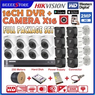 HIKVISION 2MP Full Set 16-CHANNEL HD 1080P CCTV 16CH DVR + Camera + Hard Disk + Power Supply + 250M 