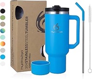 hydro2go 1200 ml/40 oz Thermal Mug, Coffee Mug to Go, Insulated Mug with Handle & Straw, Travel & Ca