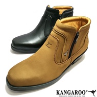 KANGAROO men leather double zip cow boy boots|kasut kulit lelaki KANGAROO