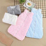 Newborn Baby Sleeping Bag, 0-6 Months, Quilted Velour Backless Vest Style Swaddle Wrap Blanket For ,