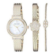 全新❗️一set三件/四件 Anne Klein 女裝 女士 手錶 Swarovski 水晶 Women Lady Watch Set Ygp Yellow Gold 女朋友禮物 生日禮物 首飾 手鍊