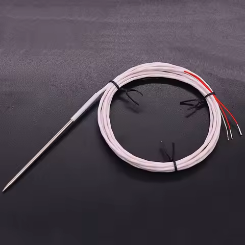 Needle Type PT100\PT1000 Temperature Sensor 3X100mm PTFE Cable 1-5m Meter Food Grade Stainless Steel