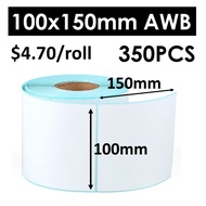 [CHEAPEST] Thermal Paper Roll Thermal Printer paper AWB Label Sticker 100x150*350pcs printer label waybill