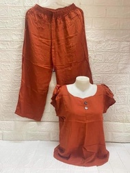 BUTTERFLY SLEEVE TERNO SQUARE WITH 2 SIDE POCKET PANTS HIGH QUALITY PURE CHALLIS  BEST FIT LARGE UP 