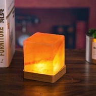 其他品牌 - 方型喜馬拉雅水晶鹽燈/ S級玫瑰香薰精油擴香石水晶鹽燈/室內淨化空氣熏香香氛小夜燈 8cm x 8cm x 8cm