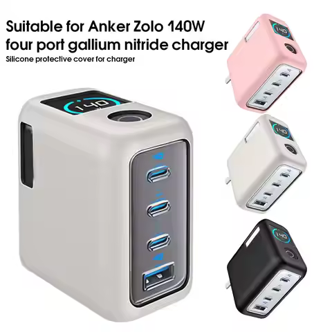For Anker Zolo 140W Four-Port Gallium Nitride Charger Case Full Protection Dustproof Waterproof Sili