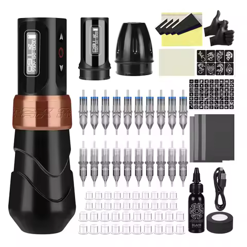 Wireless Rotary Tattoo Machine Shader & Liner 5RL 7RL 9RS 7RM Tattoo Cartridge Needles Set Tattoo In