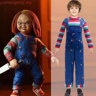 Chucky Cosplay Costume Kids Clothing Baby Set 1-8 Year New Fashion Long sleeved Striped T-shirt+Back