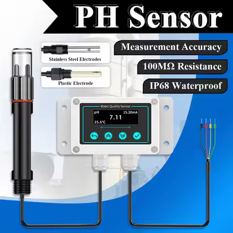PH Sensor Industrial Water Quality Turbidity Tester ORP Electrode Probe EC Transmitter PH Meter Envi