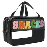 Snack Bags Snack Bags for Travel Chenille Letter Bag Large Snack Bag Pouch Clear Zipper Pouches Vars