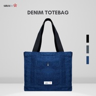 SAKURATEX | Premium Denim Tote Bag Jeans Bag Women's Tote Bag Unisex Korean Style Denim Jeans Bag