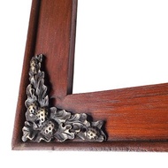 3-5/8" Decorative Plate Decor Meubel Brass / Brass Corner Plate - Oak