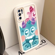 Casing hp for OPPO Reno 6 4G Reno 6 5G Case Cute Stacked Monster Image Case Cesing Silicone Liquid S