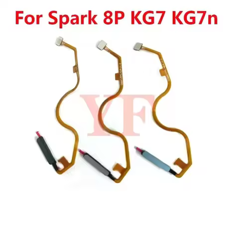 For Tecno Spark 8P 7P 7 7T Pro KG7 KF6 PR651 KF6p KF7j Fingerprint Sensor Home Button Flex Cable Rib
