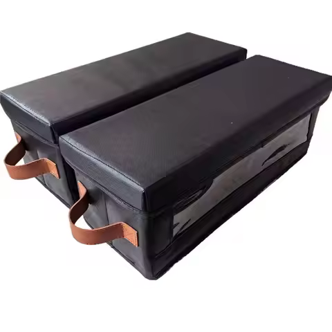 AT82-Foldable CD DVD Storage Box With Lid Movie Media Organizer Bin For Video Games Books Clothes