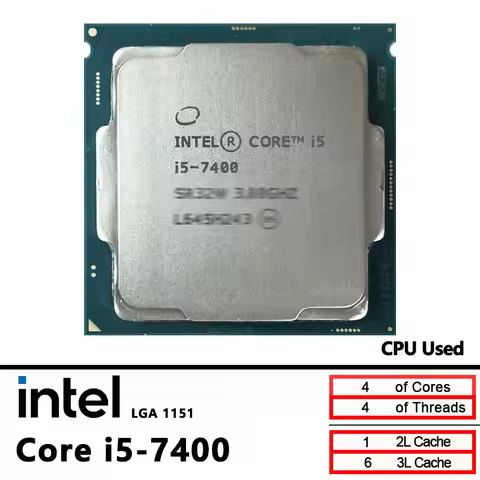 Intel Core i5-7400 i5 7400 Used 3.0 GHz Quad-Core Quad-Thread CPU 6M 65W LGA 1151