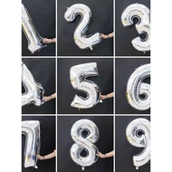 133cm Large Number Balloon Silver Number Balloon 0~9 Complete Aluminum Foil Large Number Balloon Bir