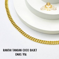 MYDORA Rantai Tangan Coco Bajet (2g-3g+) | Emas 916/22K