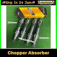 Universal Chopper Absorber 280mm 320mm Universal CHOPER REAR ABSORBER ABSOBER BELAKANG SET CHROME MO