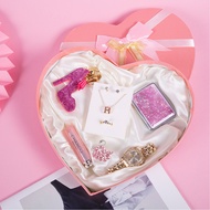 [Ready Stock] Valentine's Day Girlfriend Perfume Watch Lip Glaze Brooch Earring Jewelry Set Holiday 