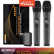 BOMGE Dual-Channel Wireless Microphone System Rechargeable Receiver for KTV