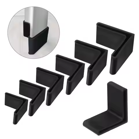 4PCS Slotted Angle Bar Shelf Iron Bed L Type Rubber Base Foot Pad Foot Cover Protective Rubber Sleev