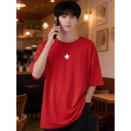 2R331 Lelaki Baju T Shirt Men Tshirt   Oversized T-shirts Round Neck Korean Style Plus Size Clothes 